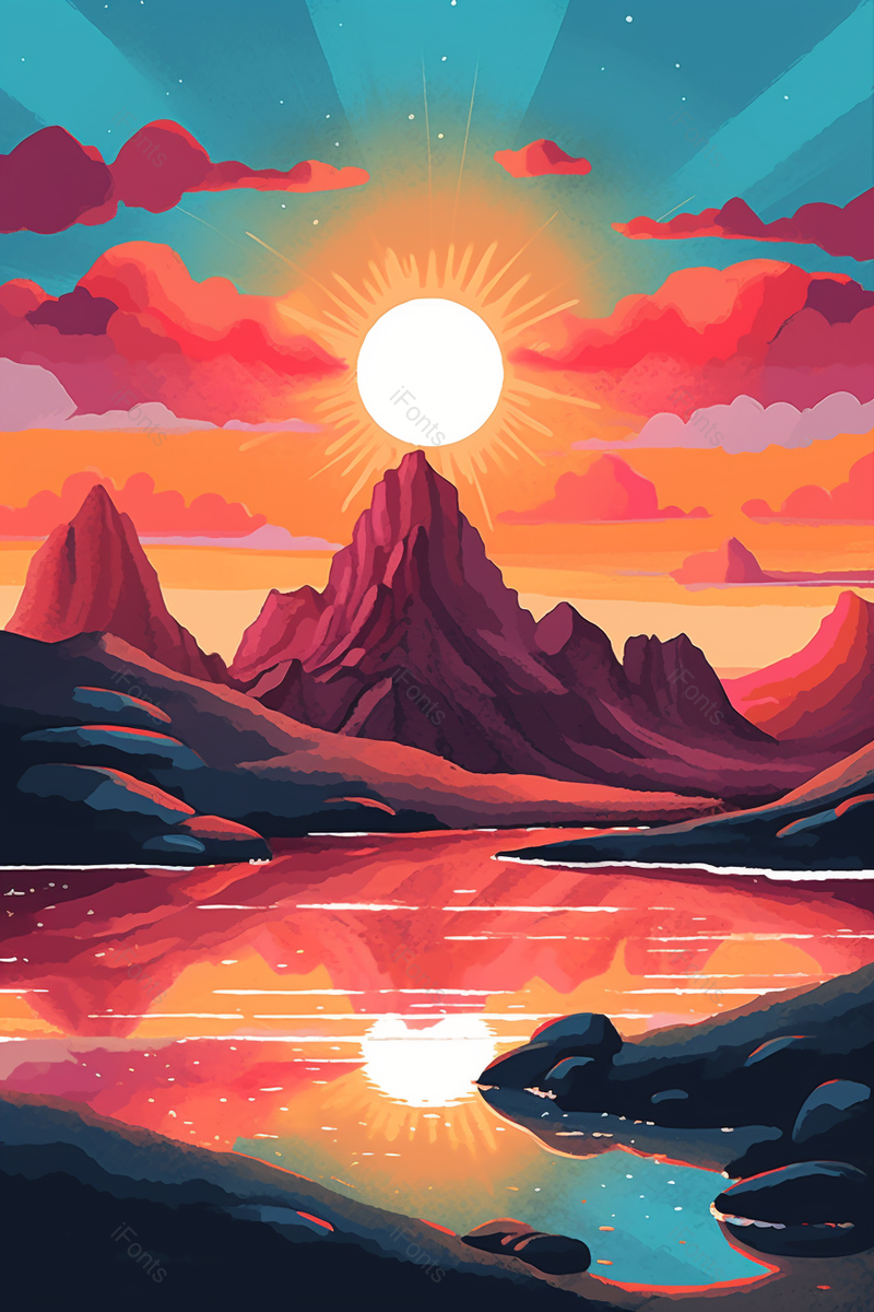 山水风景国潮插画手绘背景图,插画/手绘图,插画/手绘图库,插画/手绘图下载,插画/手绘